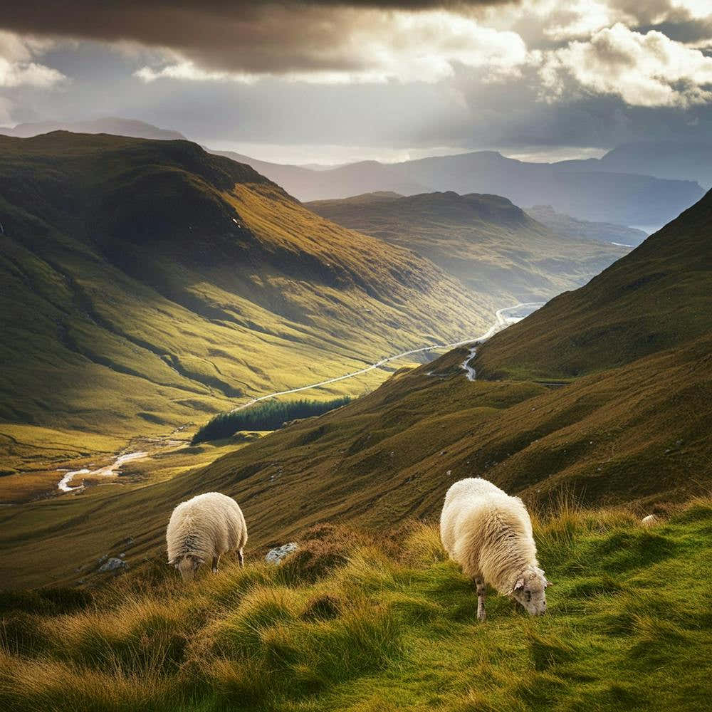 Sheep In The Scottish Highlands