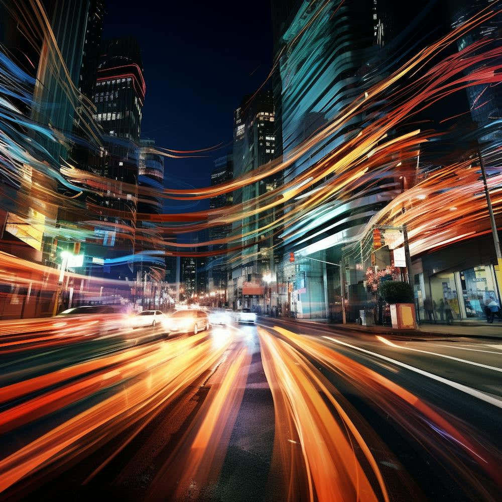 Blurred City Lights At Night