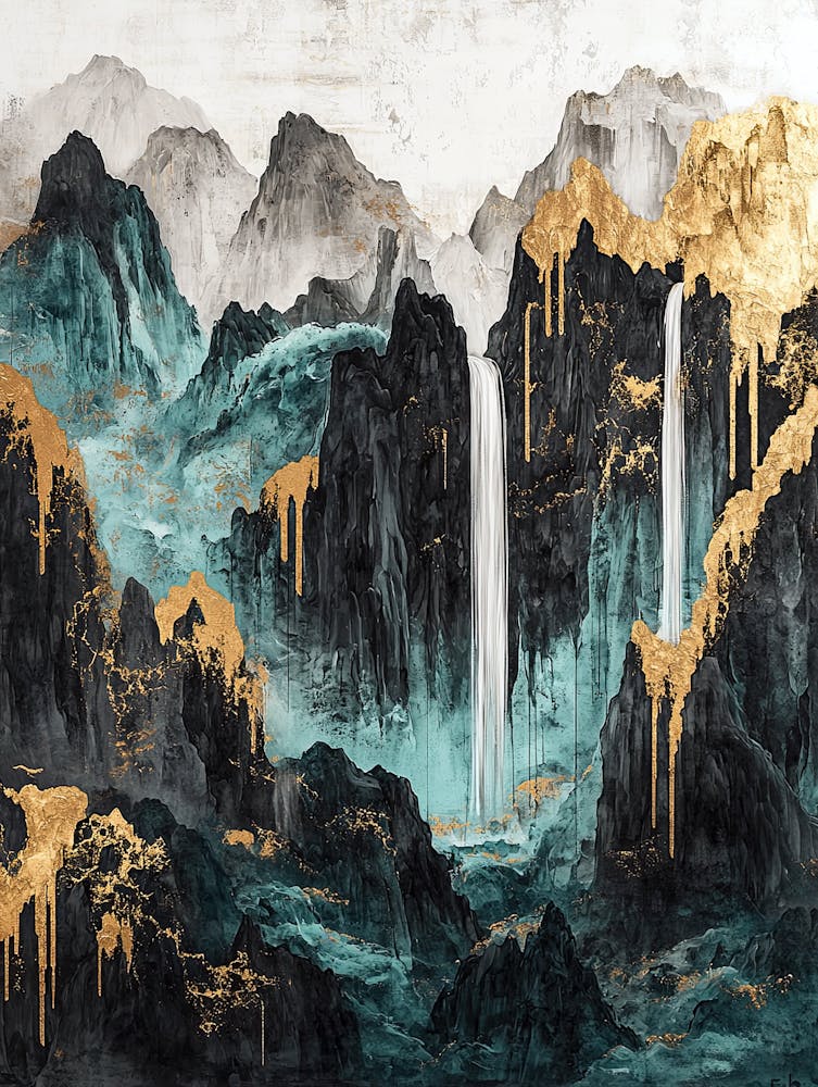 Adirondacks Golden Peaks - Dreamlike Geometry