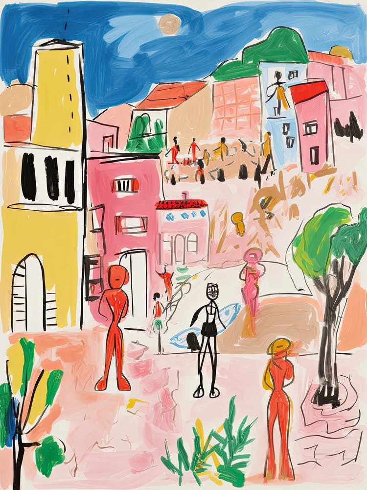 Athens, Dreamy Storybook Illustration 4
