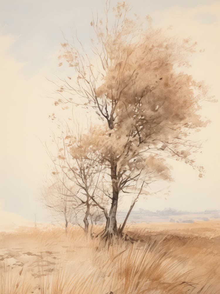 Autumn Farmhouse Tree Paitning