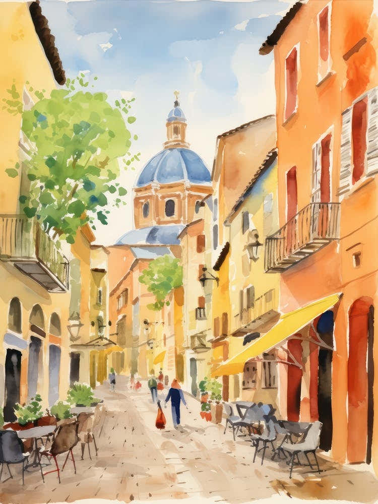 Modena, Italy Watercolour Streets 1