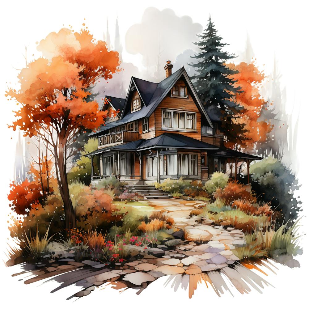 Watercolor Of A House