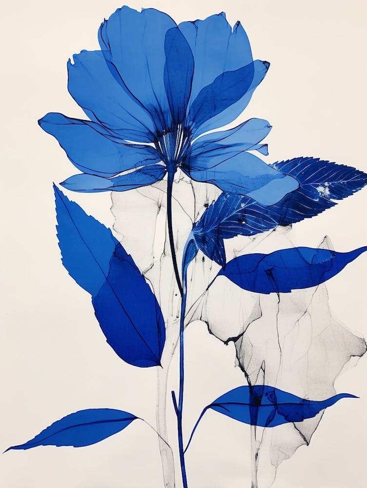 Blue Botanical Bird Of Paradise 3