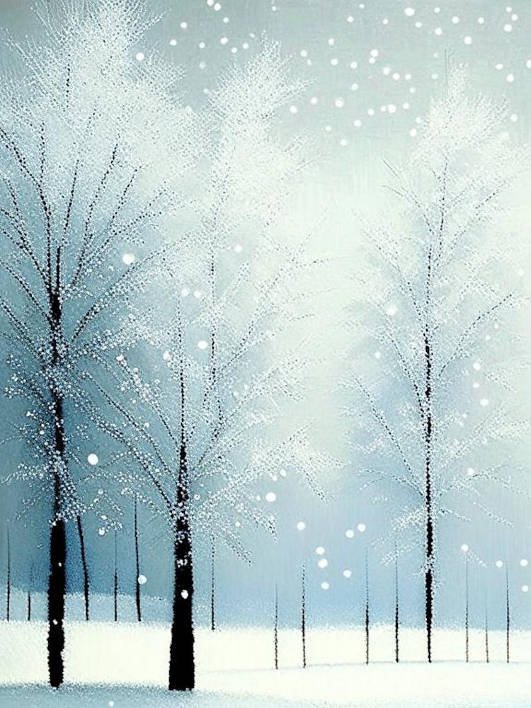 Winter Scenery, Snowflakes, Rothko Neutral 1