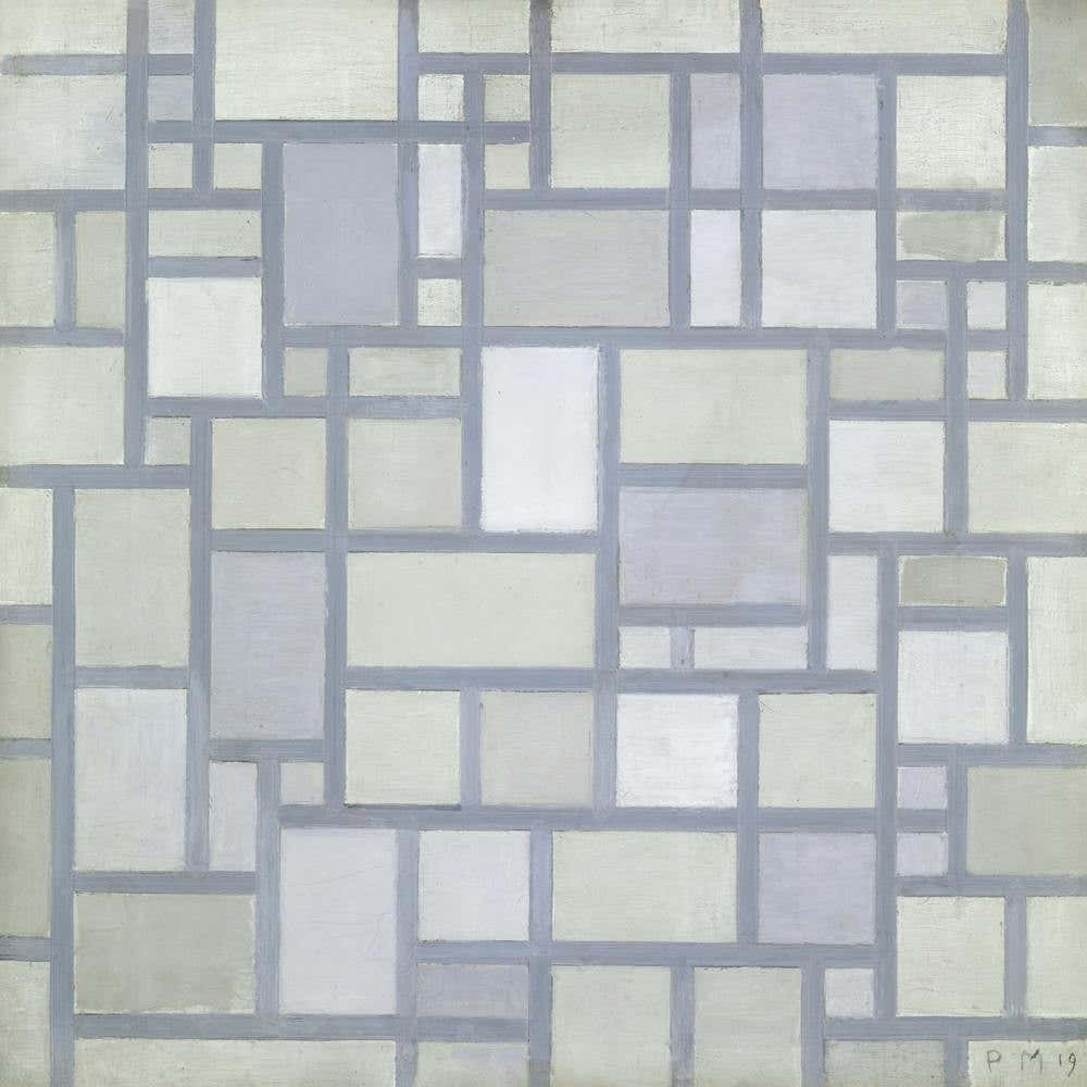 Composition In Bright Colors With Gray Lines (1919), Piet Mondrian