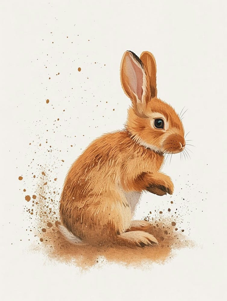 Cinnamon Rabbit Nursery Illustration 1
