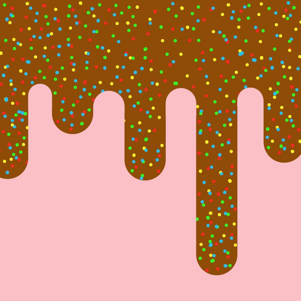 Ice Cream Dessert Food Cake Chocolate Sprinkles Sweet Colorful Drip Sauce Cute