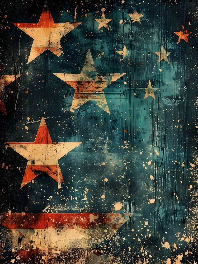 American Flag Patriotic Wall Art: Punk Aesthetic