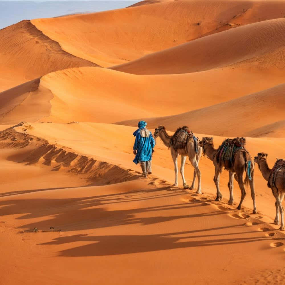 Camels In The Sahara