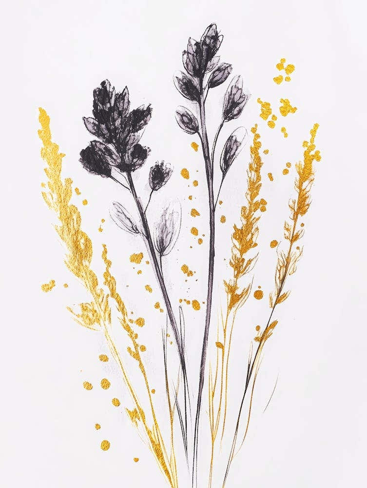 Gold And Black Flowers 3