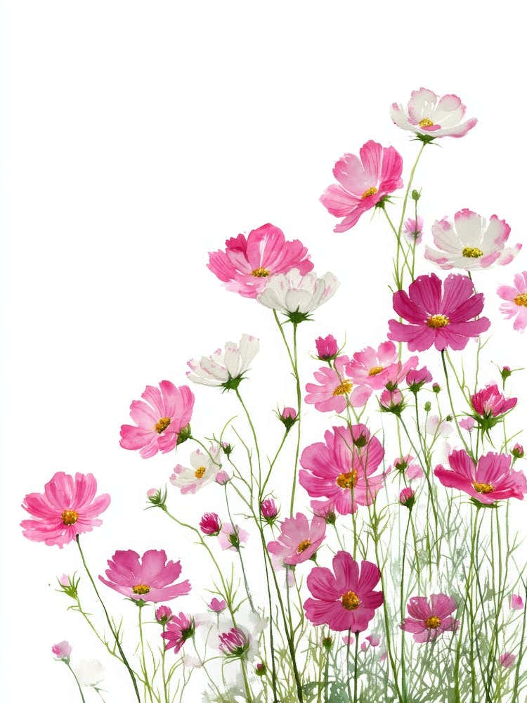 Pink Cosmos Flowers 1