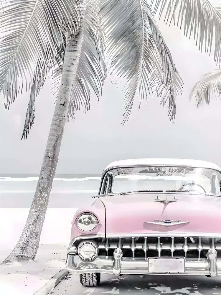 Vintage Car On The Beach