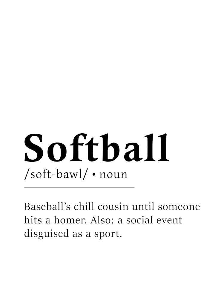 Softball Definition Poster - Dictionary
