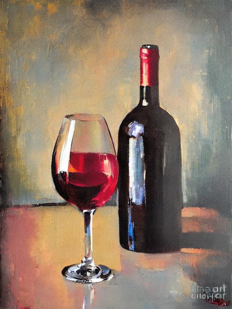 Zinfandel Oil Painting Cocktail Poster