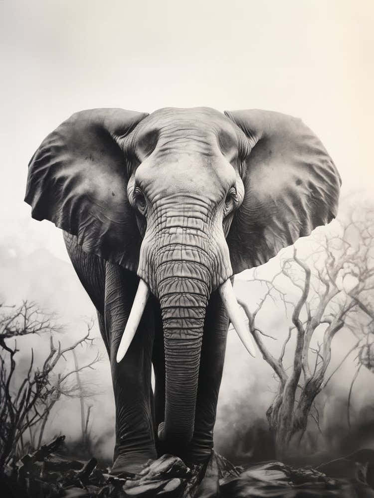 African Elephant Realism Portrait 3