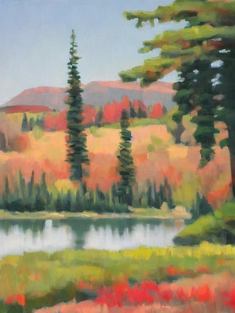 Red Pine Tree Watercolour