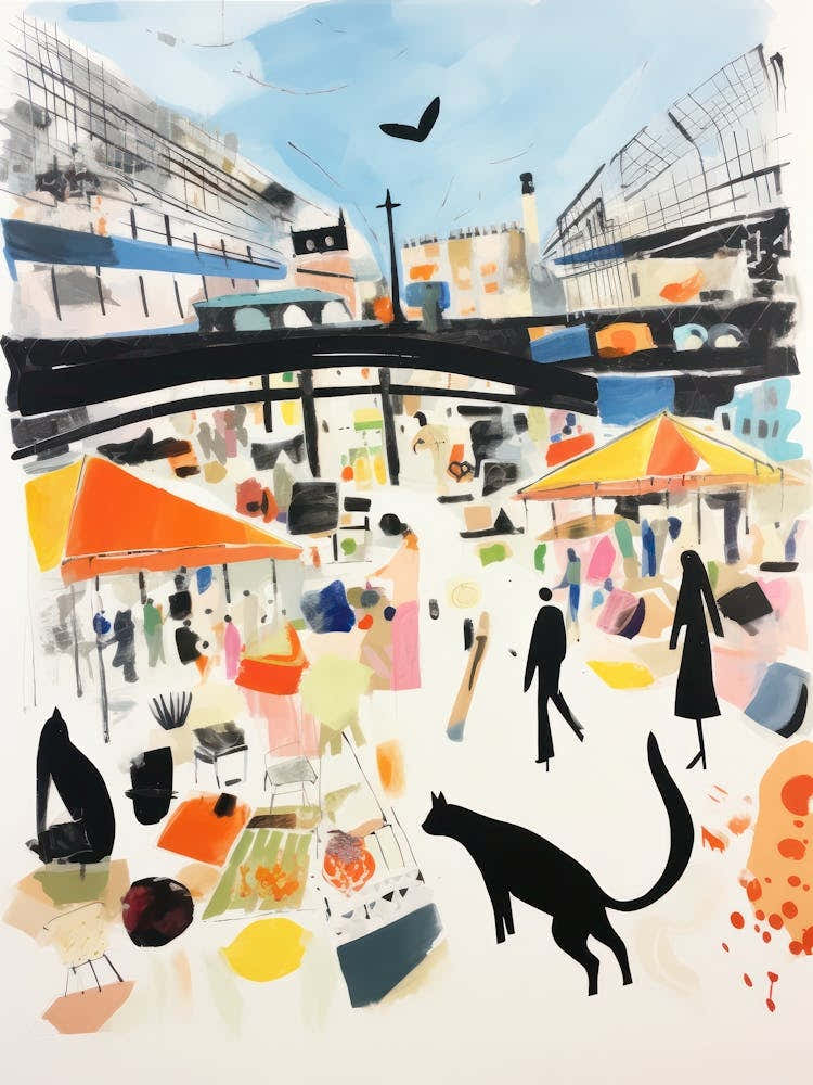 The Food Market In London 2 Illustration
