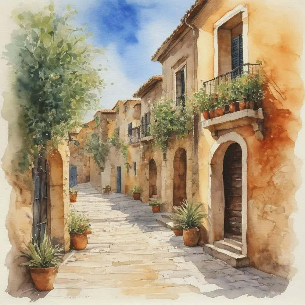 Watercolor Of A Street
