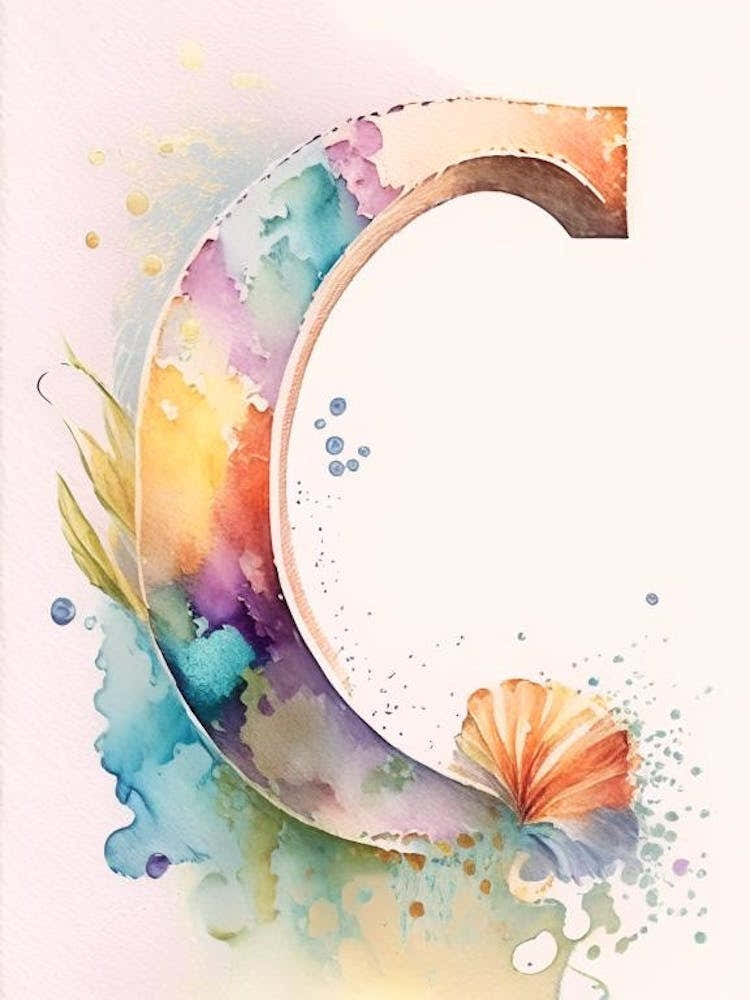 C, Letter, Alphabet Storybook Watercolour 3