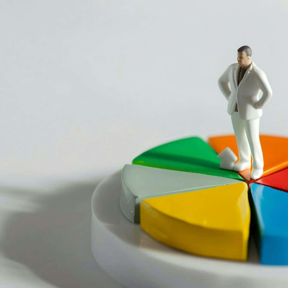 Businessman On A Pie Chart