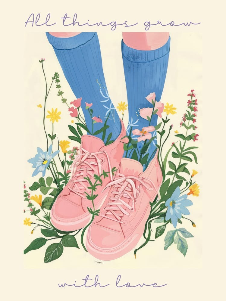 All Things Grow With Love Spring Pink Sneakers And Flowers 9