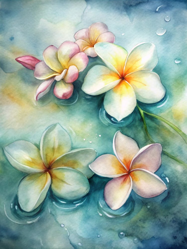 Watercolor Of Plumeria