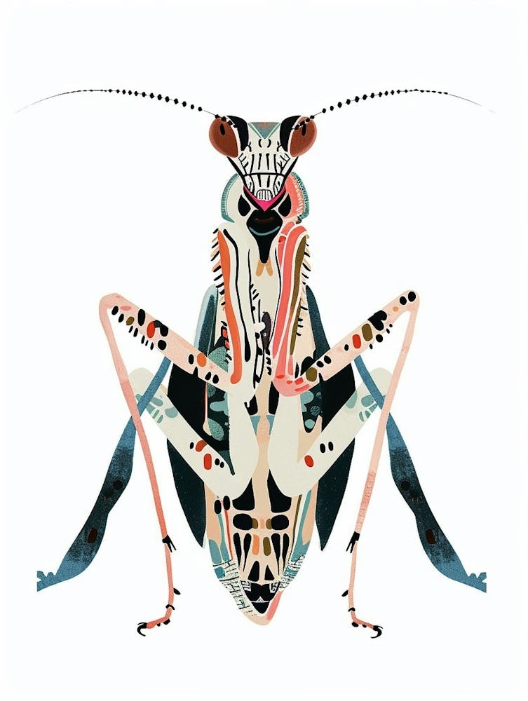 Colourful Insect Illustration Praying Mantis 14