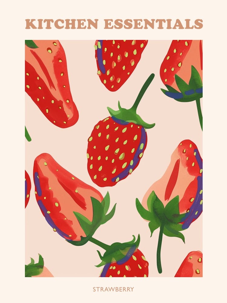 Strawberry Pattern Illustration Poster 3