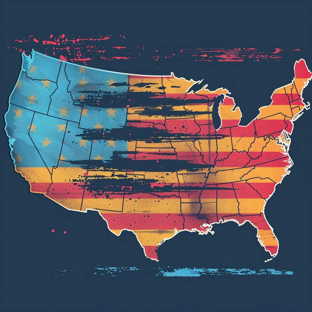 Falling Empire Usa Vector Design Illustration