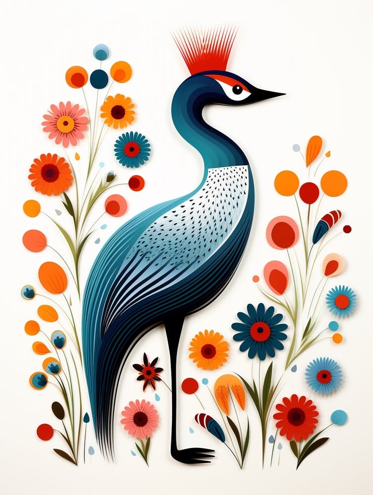 Scandinavian Bird Illustration Grebe 3