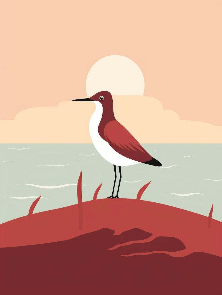 Minimalist Dunlin 1 Illustration