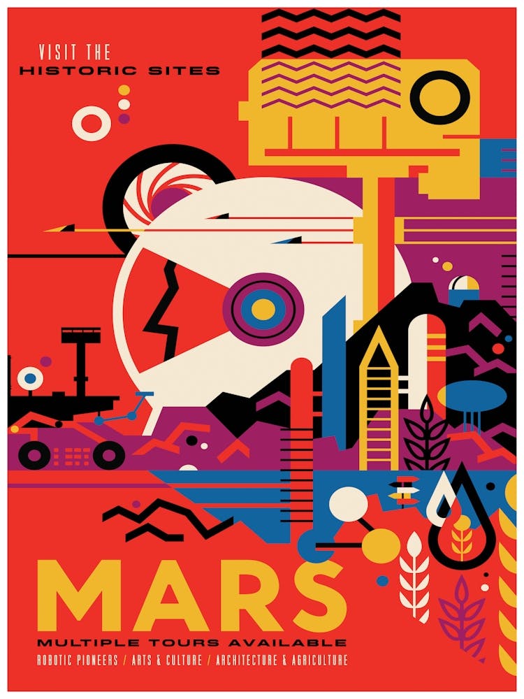 Mars Space Vintage Poster