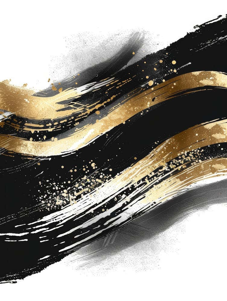 Abstract Black And Gold Painting 99