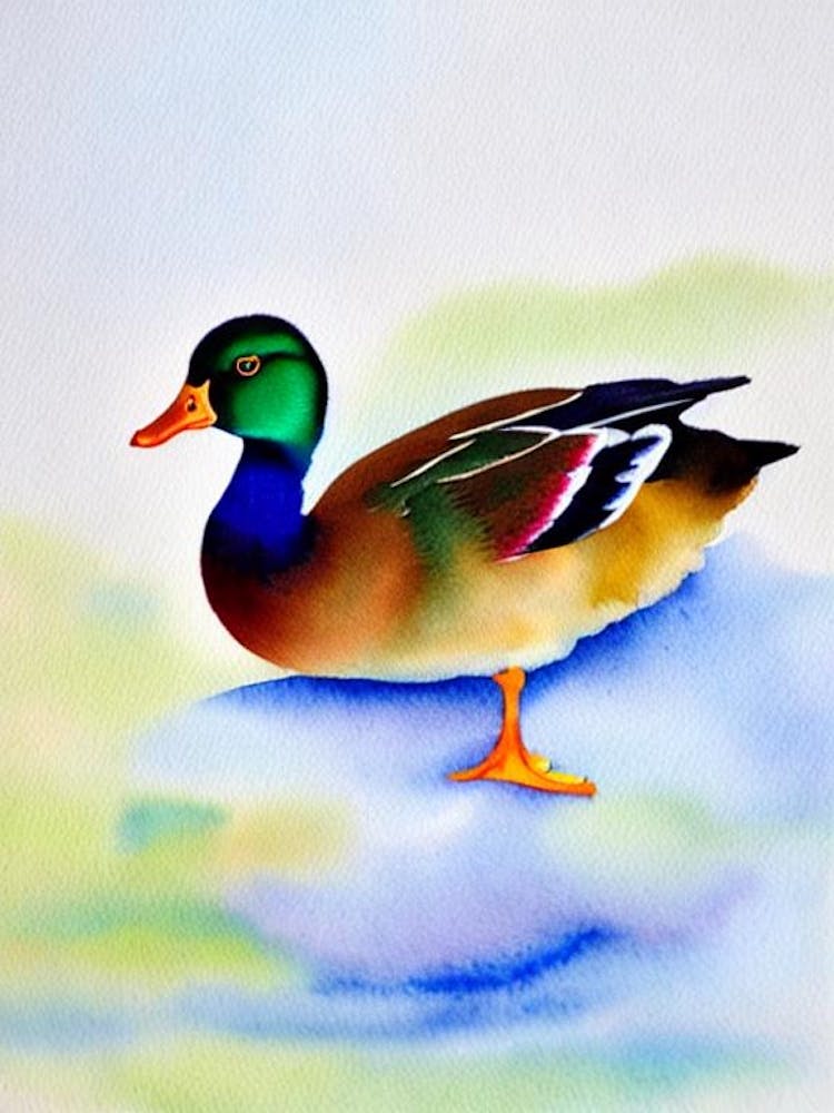 Mallard Duck Watercolour Bird