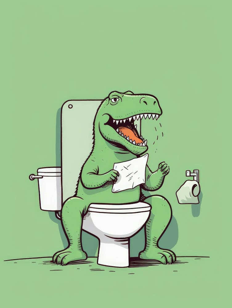 T-Rex In The Toilet