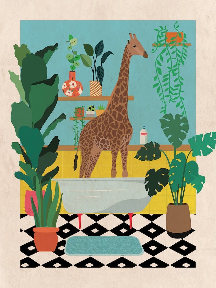 Giraffe Bathtime
