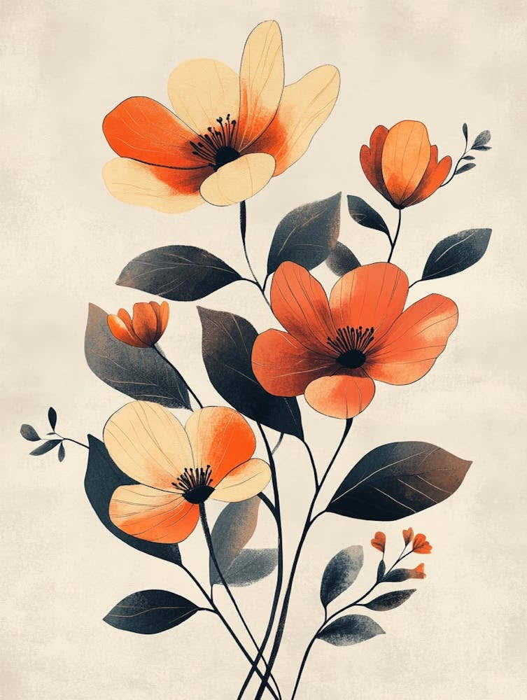 Orange Flowers Canvas Print