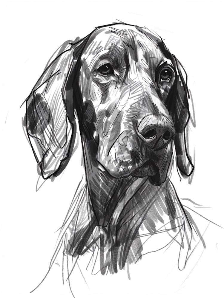 American English Hound Dog Charcoal Line 2