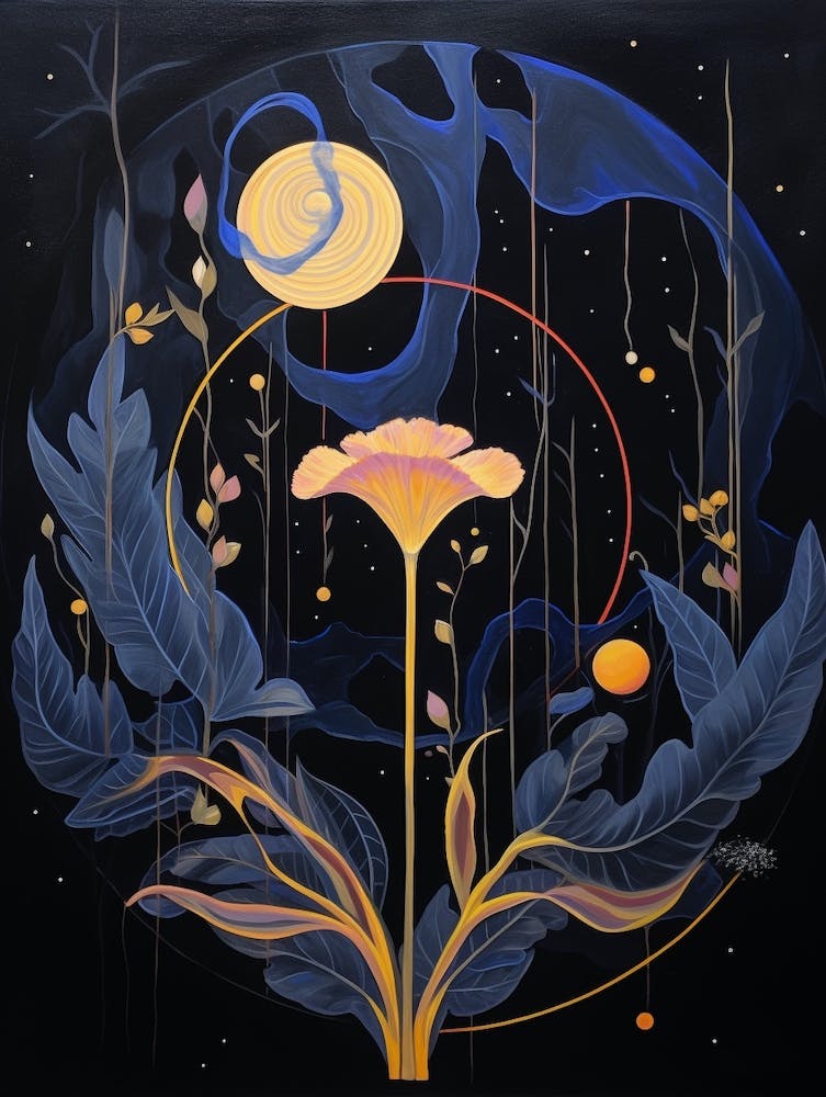 Iris 2 Hilma Af Klint Inspired Flower Illustration