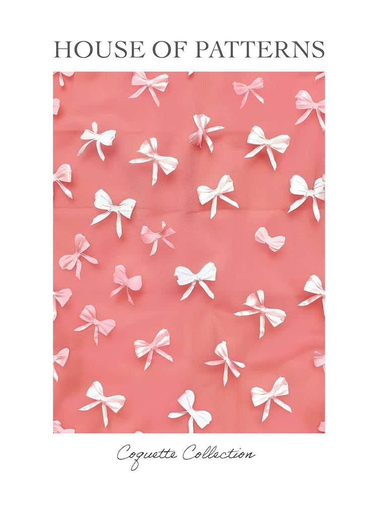 Pastel Pink Bows 4 Pattern Poster