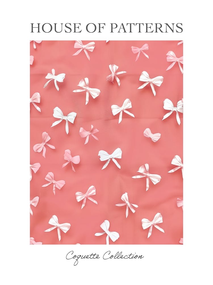 Pastel Pink Bows 4 Pattern Poster