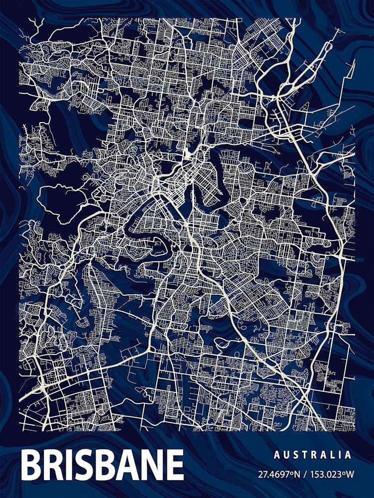 Brisbane Crocus Marble Map