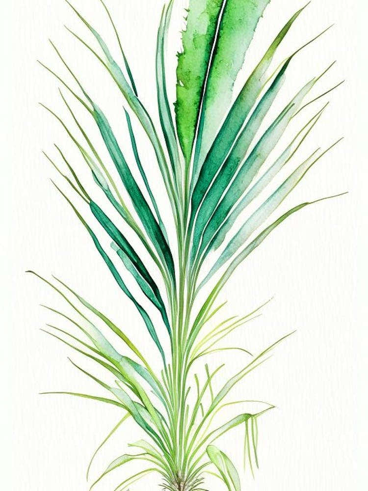 Saw Palmetto Herb Minimalist Watercolour 1