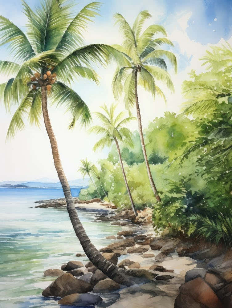 Palm Trees On The Beach 1