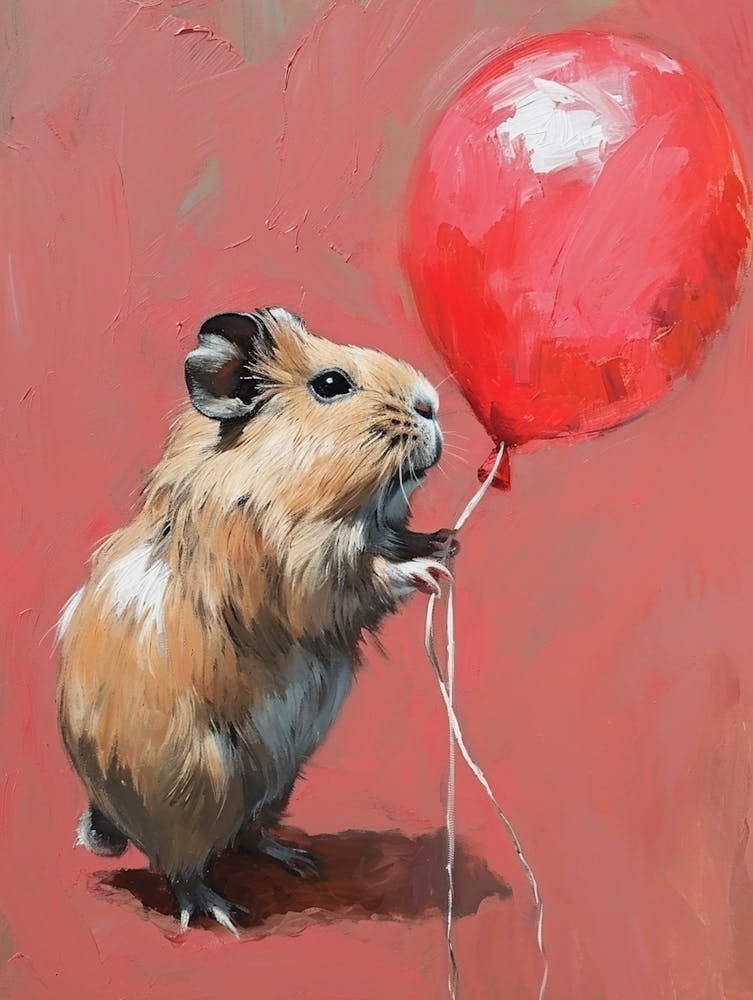 Cute Guinea Pig 1 With Balloon
