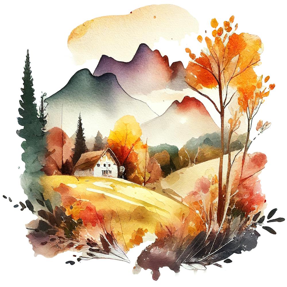 Watercolor Autumn Landscape 52