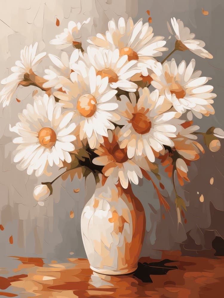 Daisy Flower Still Life Painting 1 Dreamy