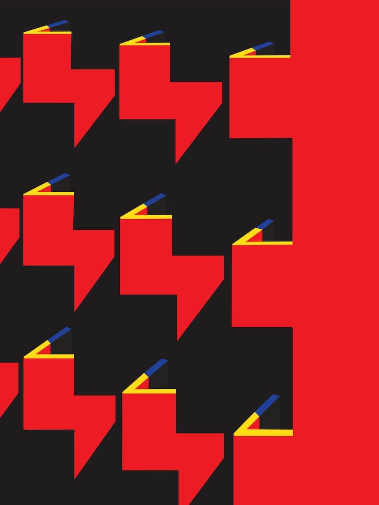 Red Bauhaus Colours & Shadows