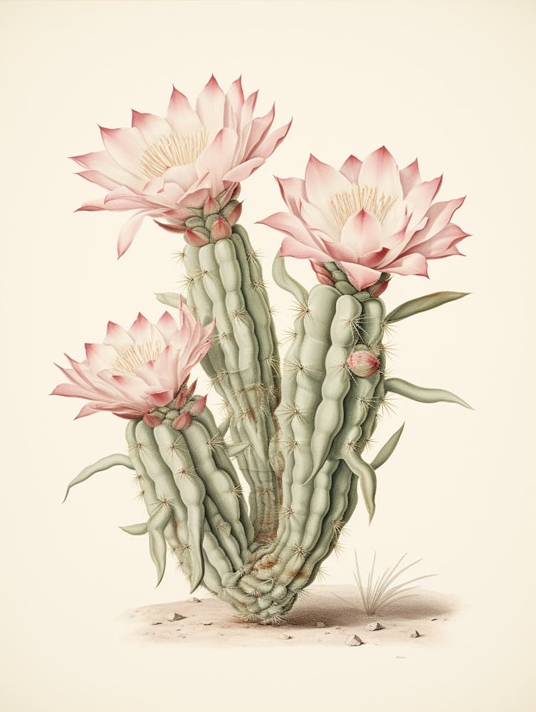 Vintage Cactus Illustration Chamaecereus Silvestrii 2